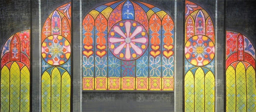 Stained Glass Chapel Interior Backdrop