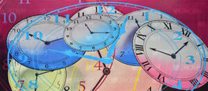 Colorful Clocks Montage Backdrop