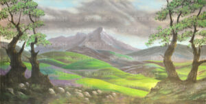 Scottish Mountain Landscape Backdrop