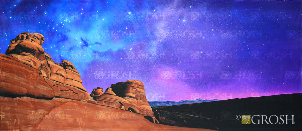 Night Desert Landscape Backdrop