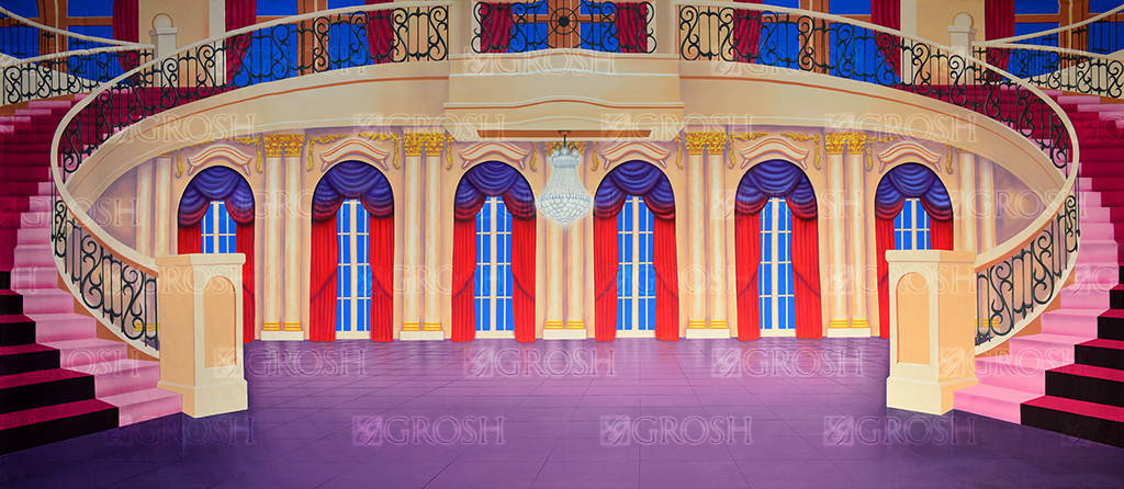Regal Purple Palace Interior Backdrop