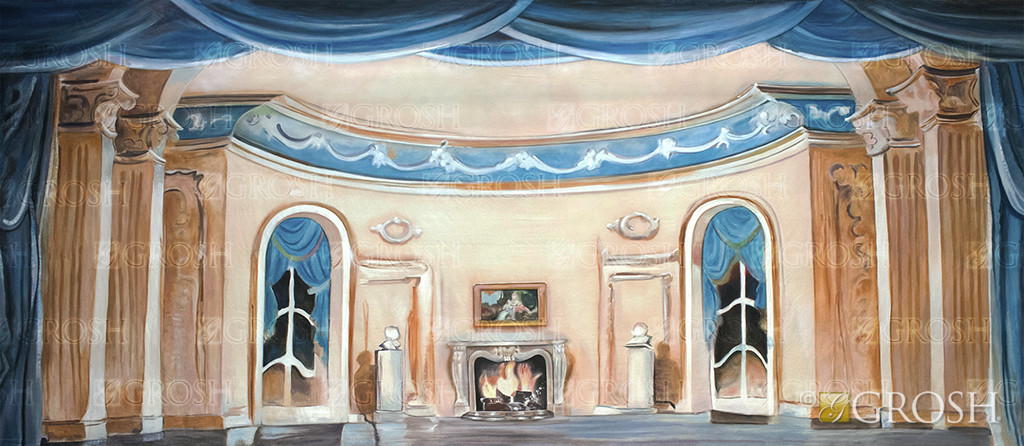 Opulent Blue Parlor Interior