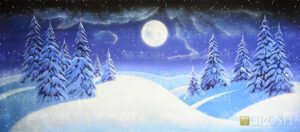 Peaceful Night Snow Landscape Backdrop