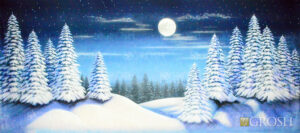 Night Snow Landscape Backdrop