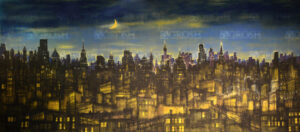 Night New York Skyline Backdrop