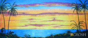 Sunset Tropical Beach Backdrop