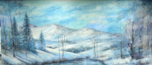 Stylized Snow Landscape Backdrop