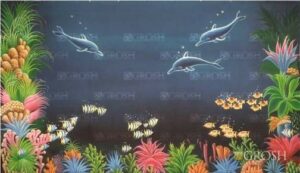 Undersea with Dolphins Backdrop
