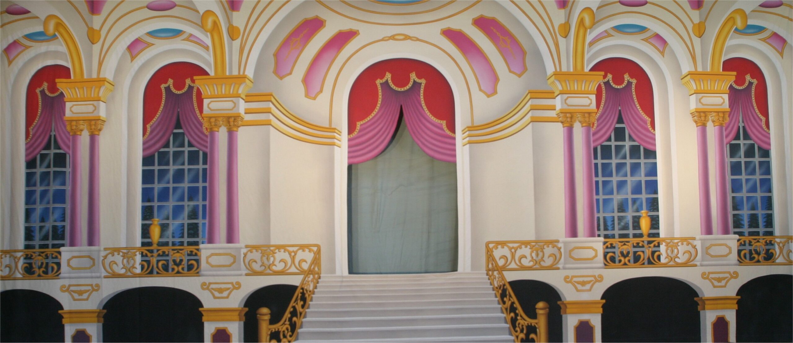 Palace Interior Middle Door Opening Backdrop