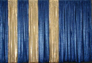 Silver/Blue Eyelash Lame Panel Backdrop