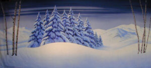 Birchtree Snow Landscape Backdrop