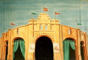 Spanish Bullfight with Cut Opening Backdrop