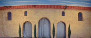 Spanish Exterior with Cut Arches Backdrop