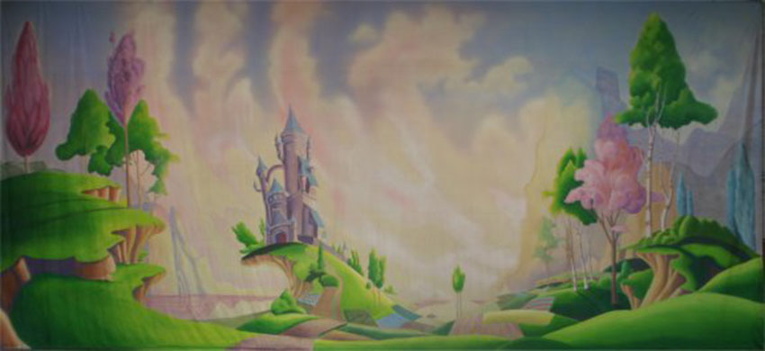 Cartoon Castle Landscape Backdrop