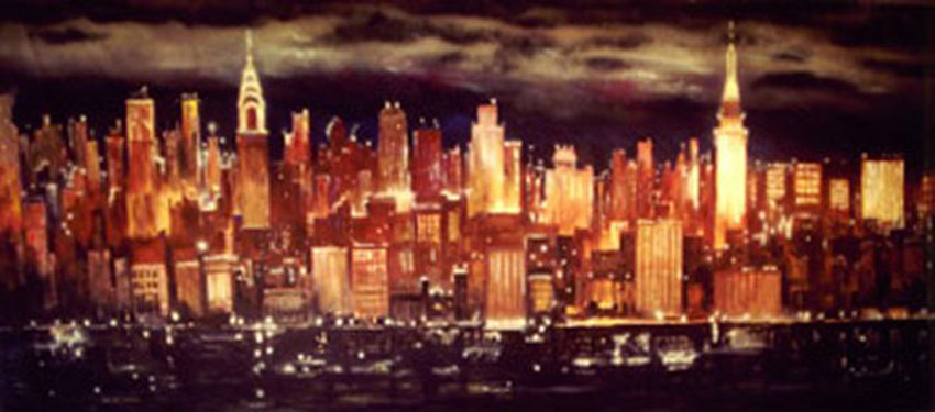Stylized New York Skyline 2 Backdrop