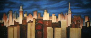 Stylized New York Skyline 1 Backdrop