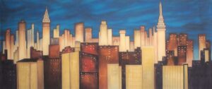 Stylized New York Skyline 1 Backdrop