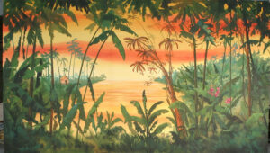Sunset Tropical Jungle Backdrop