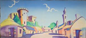 Seussical Stylized Village Backdrop