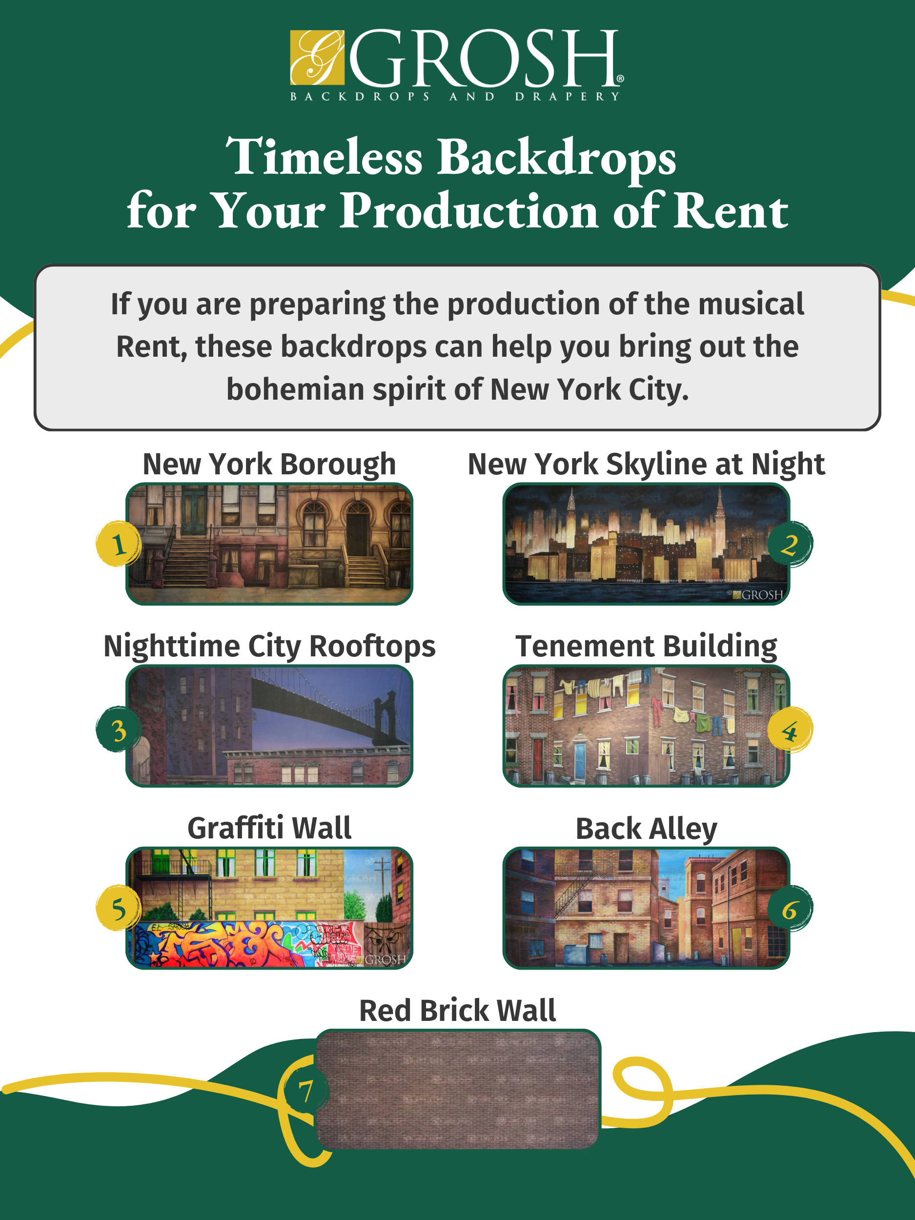 Timeless Backdrops for Your Production of Rent