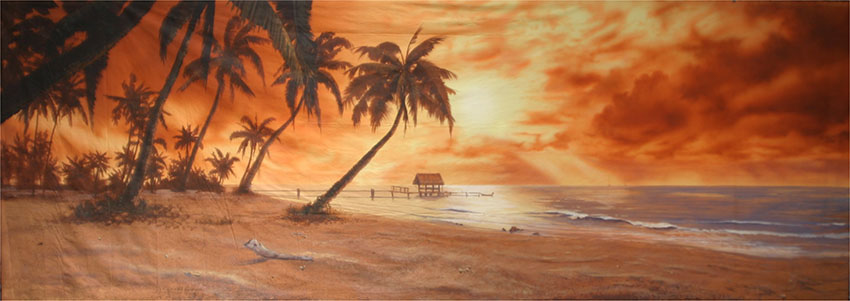 Tropical Beach Backdrop