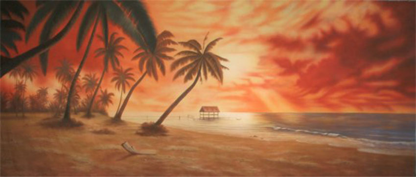 Tropical Beach Backdrop