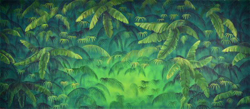 Green Tropical Jungle Backdrop