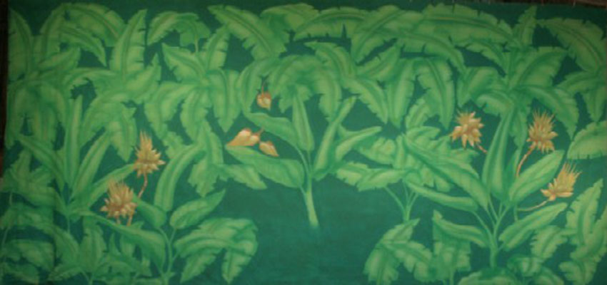 Stylized Green Tropical Jungle Backdrop