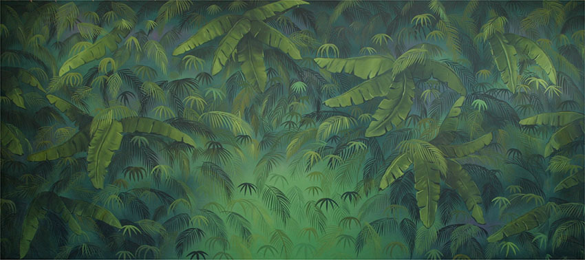 Green Tropical Jungle Backdrop