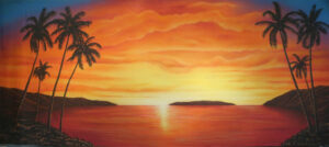 Orange Tropical Sunset Backdrop