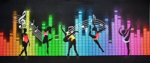 Dancers Turn Up the Music Backdrop