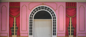 Pink Victorian Parlor Cut Door Backdrop