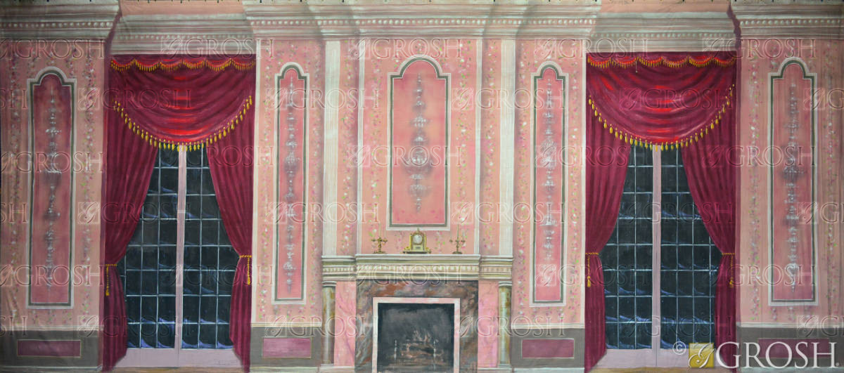 Antique Pink Victorian Parlor Backdrop