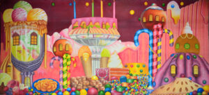 Candyland Village Backdrop