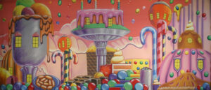 Candyland Village Backdrop