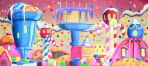 Candyland Village Backdrop