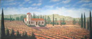 Vineyard Surrounding Villa Backdrop