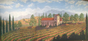 Romantic Vineyard Villa Backdrop