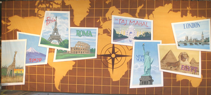World Travel Map 1 Backdrop